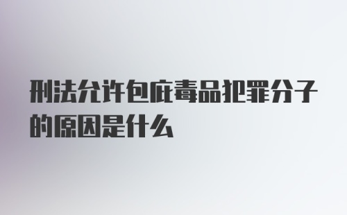 刑法允许包庇毒品犯罪分子的原因是什么