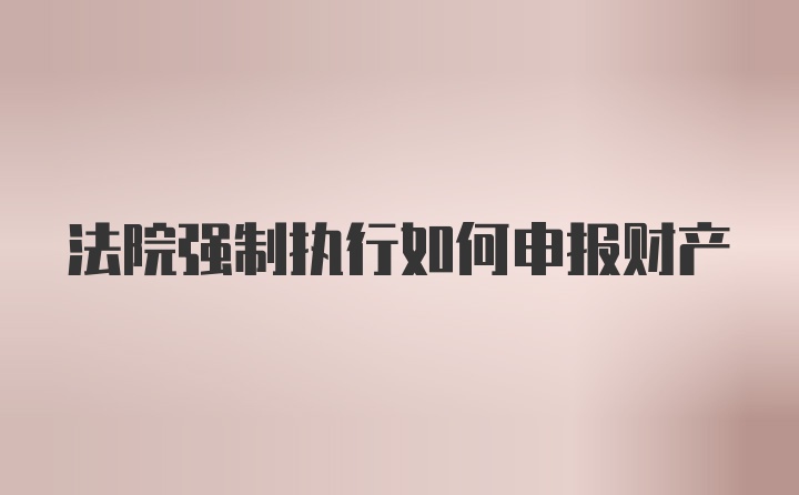 法院强制执行如何申报财产