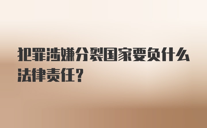 犯罪涉嫌分裂国家要负什么法律责任？