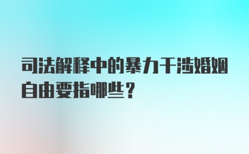 司法解释中的暴力干涉婚姻自由要指哪些?