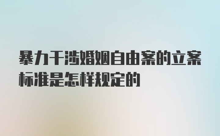 暴力干涉婚姻自由案的立案标准是怎样规定的