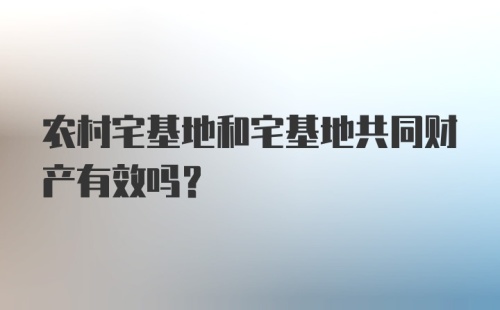 农村宅基地和宅基地共同财产有效吗？