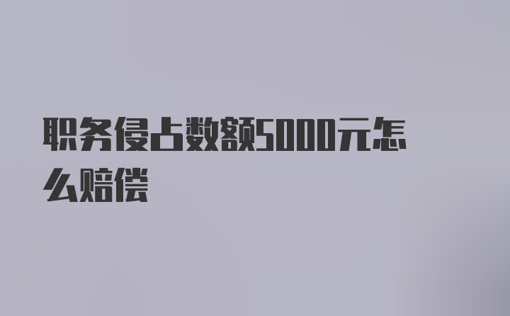 职务侵占数额5000元怎么赔偿