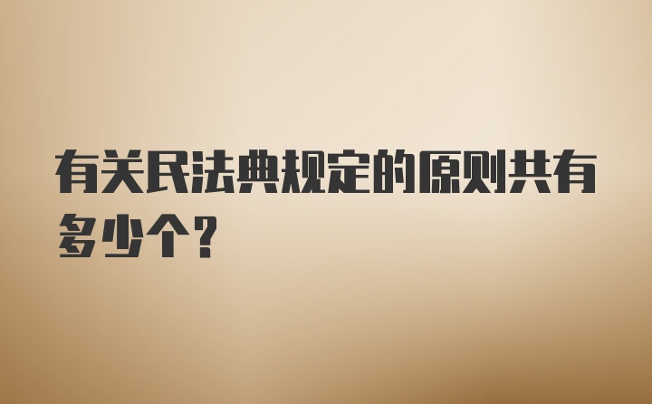 有关民法典规定的原则共有多少个?