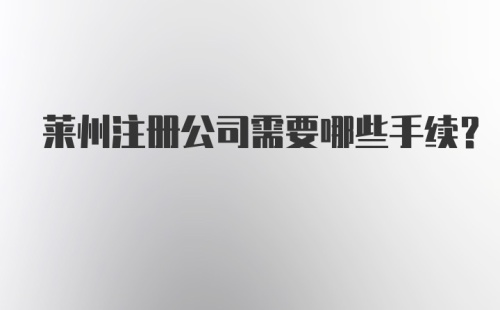 莱州注册公司需要哪些手续？