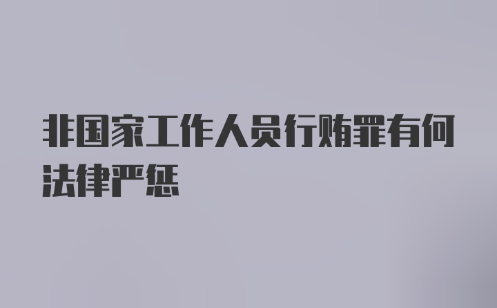 非国家工作人员行贿罪有何法律严惩