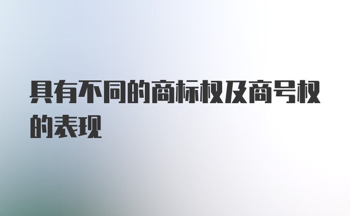 具有不同的商标权及商号权的表现