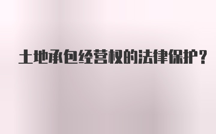 土地承包经营权的法律保护？