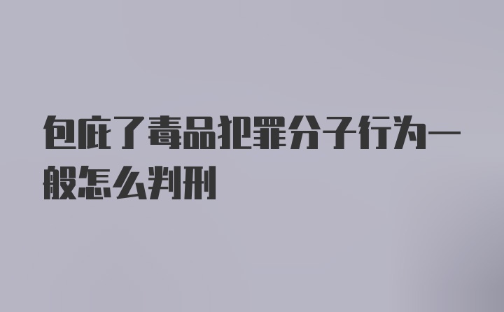 包庇了毒品犯罪分子行为一般怎么判刑