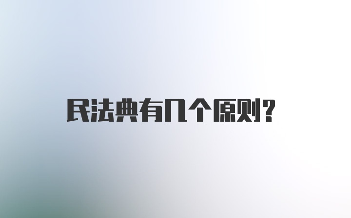 民法典有几个原则?