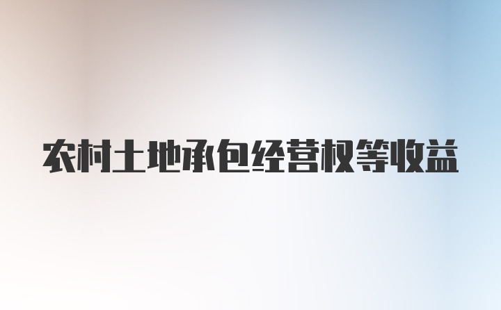 农村土地承包经营权等收益