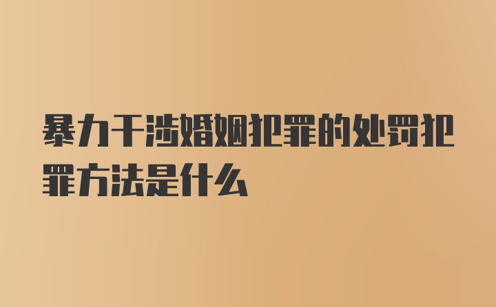 暴力干涉婚姻犯罪的处罚犯罪方法是什么