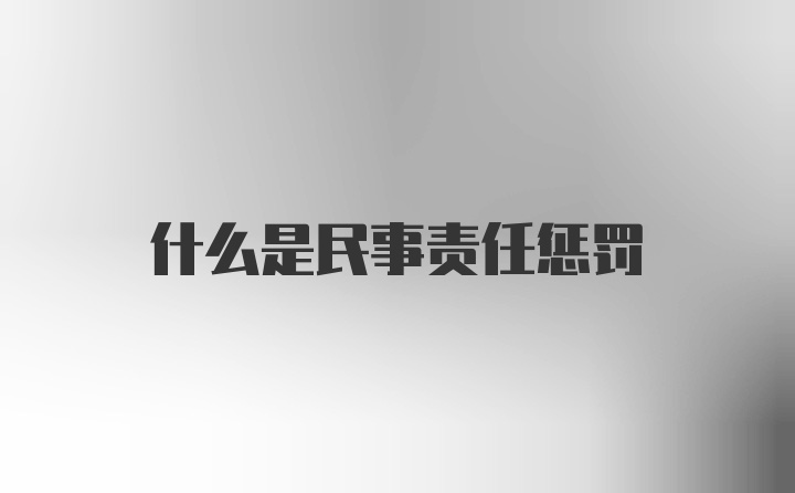 什么是民事责任惩罚