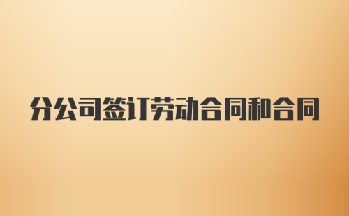 分公司签订劳动合同和合同