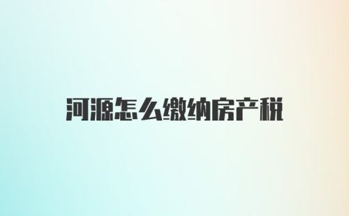 河源怎么缴纳房产税