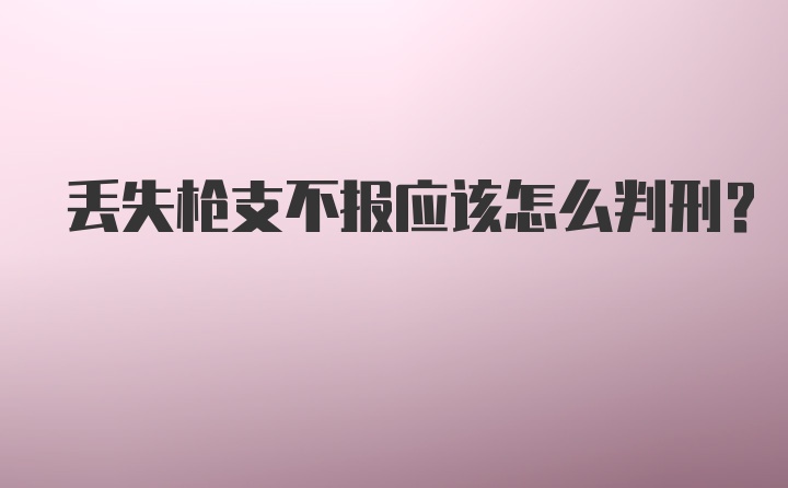 丢失枪支不报应该怎么判刑？