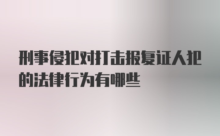 刑事侵犯对打击报复证人犯的法律行为有哪些