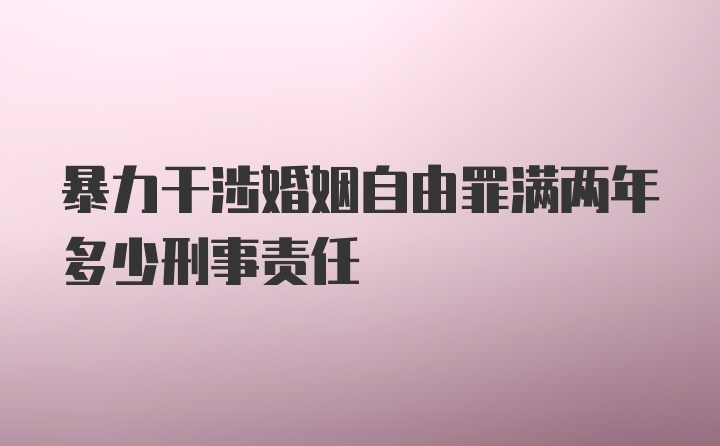 暴力干涉婚姻自由罪满两年多少刑事责任