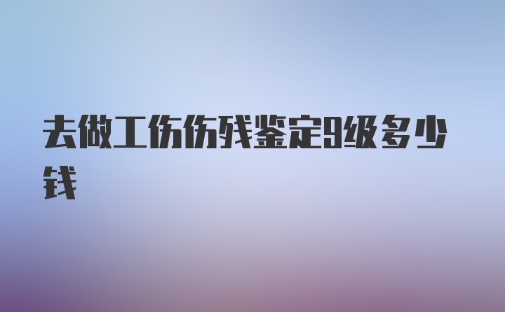 去做工伤伤残鉴定9级多少钱