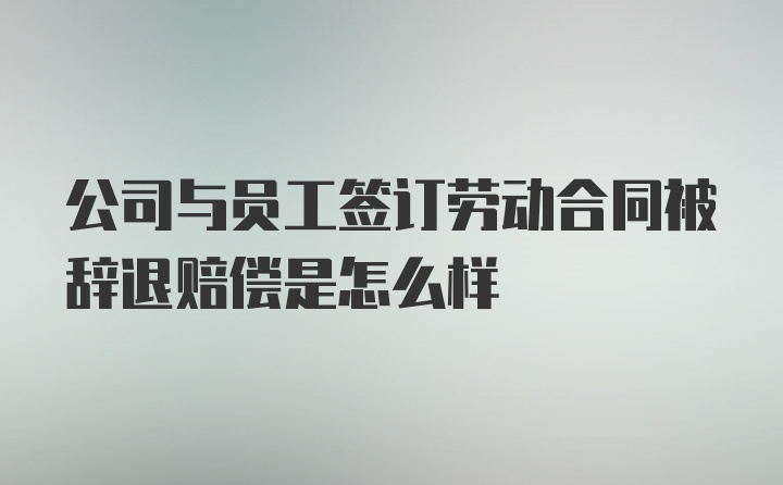 公司与员工签订劳动合同被辞退赔偿是怎么样