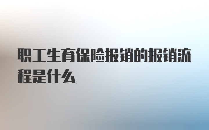 职工生育保险报销的报销流程是什么