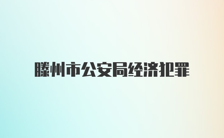 滕州市公安局经济犯罪