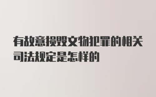 有故意损毁文物犯罪的相关司法规定是怎样的