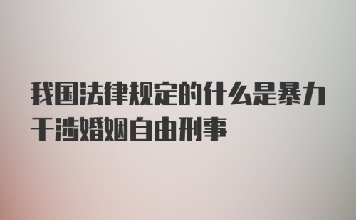 我国法律规定的什么是暴力干涉婚姻自由刑事