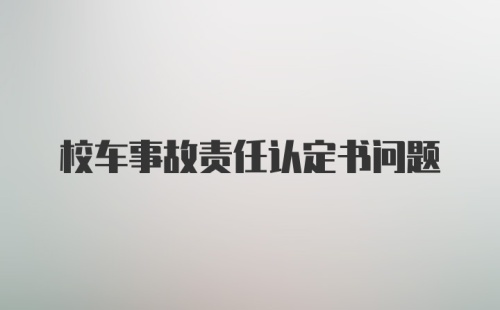 校车事故责任认定书问题