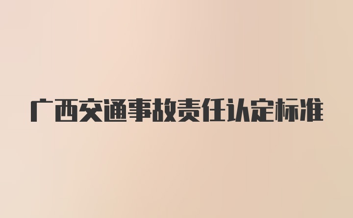 广西交通事故责任认定标准