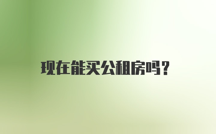 现在能买公租房吗？