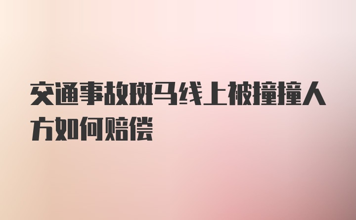 交通事故斑马线上被撞撞人方如何赔偿