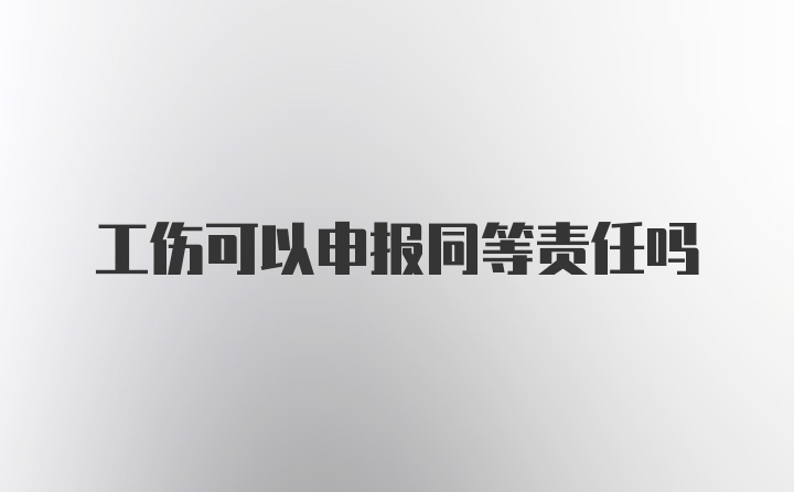 工伤可以申报同等责任吗