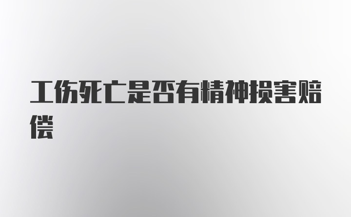 工伤死亡是否有精神损害赔偿