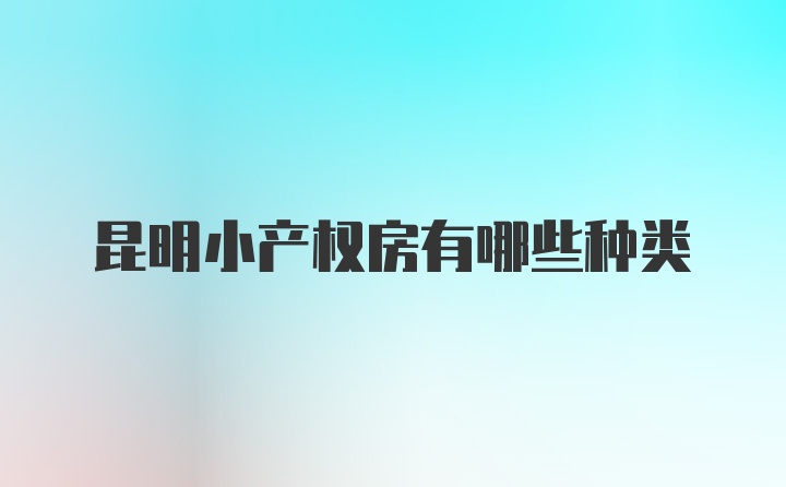 昆明小产权房有哪些种类