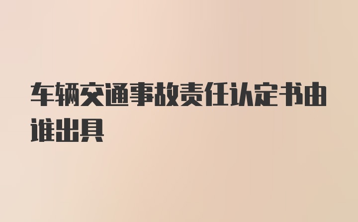 车辆交通事故责任认定书由谁出具