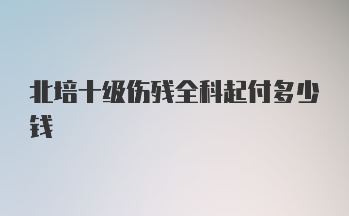 北培十级伤残全科起付多少钱