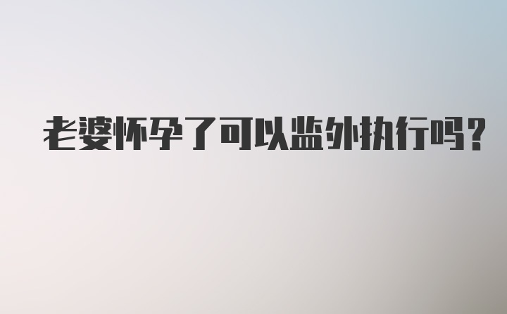 老婆怀孕了可以监外执行吗？