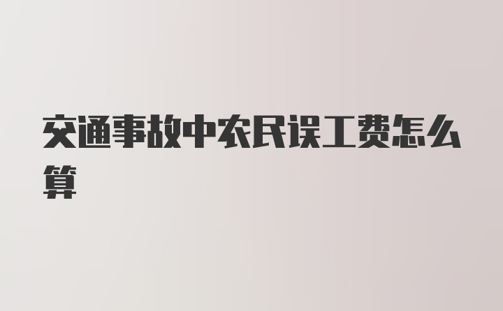 交通事故中农民误工费怎么算