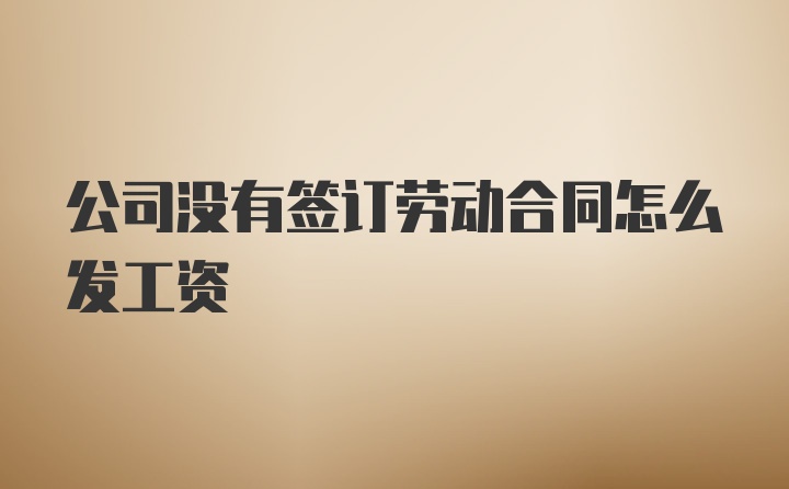 公司没有签订劳动合同怎么发工资