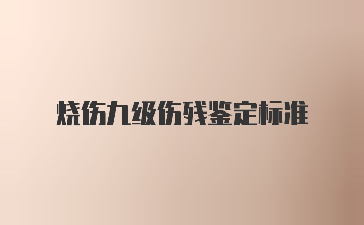 烧伤九级伤残鉴定标准