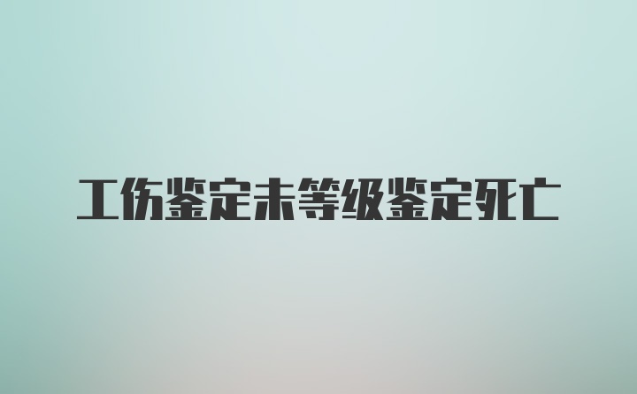 工伤鉴定未等级鉴定死亡