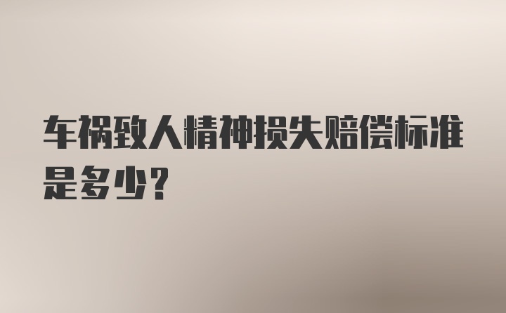 车祸致人精神损失赔偿标准是多少？