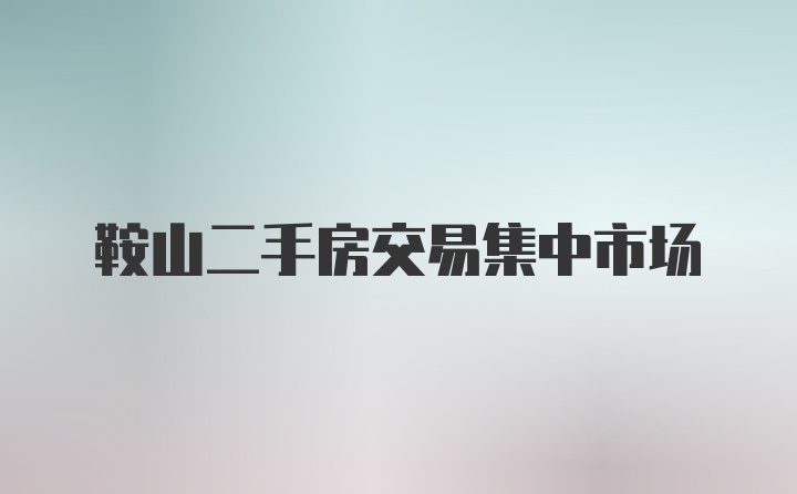 鞍山二手房交易集中市场