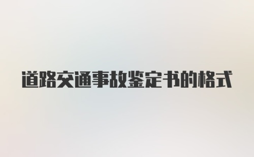 道路交通事故鉴定书的格式