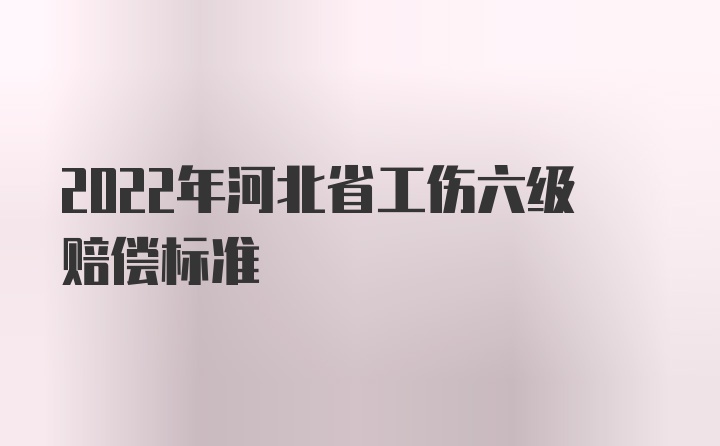 2022年河北省工伤六级赔偿标准