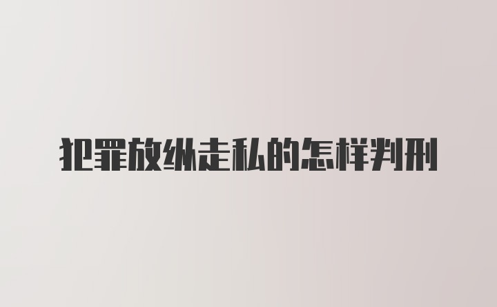 犯罪放纵走私的怎样判刑