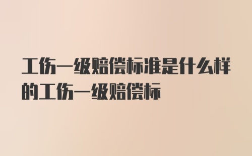 工伤一级赔偿标准是什么样的工伤一级赔偿标