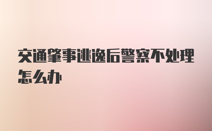 交通肇事逃逸后警察不处理怎么办