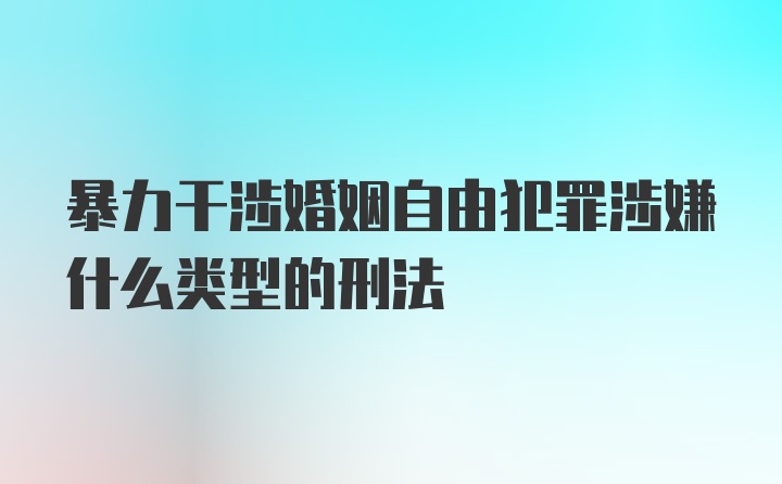 暴力干涉婚姻自由犯罪涉嫌什么类型的刑法